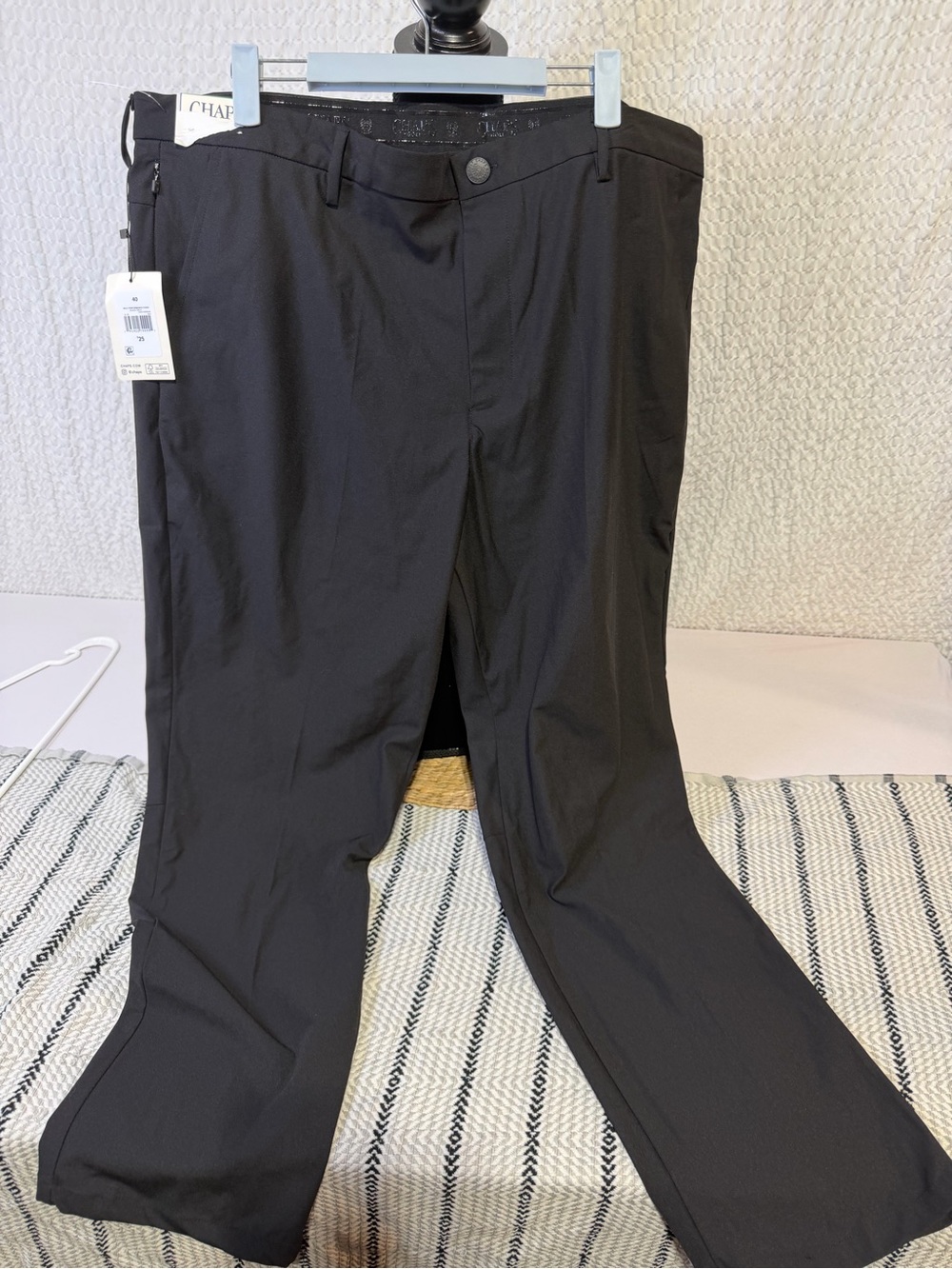 Chaps Black Men's Dress Pants - Straight Leg 40x30